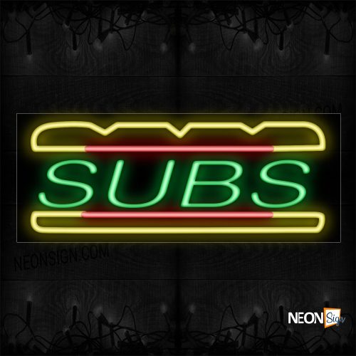 Image of Subs With Bun Logo Neon Sign
