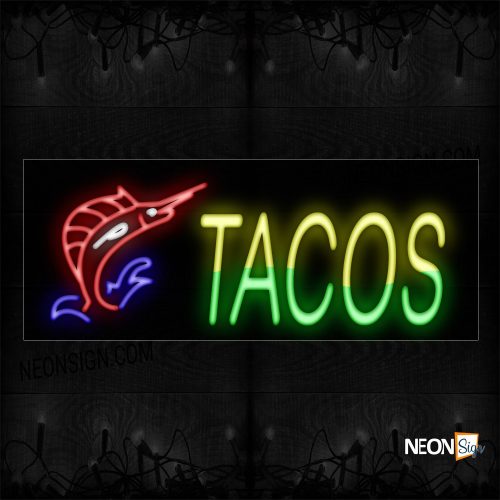 Image of Tacos And Shrimp Logo Neon Sign