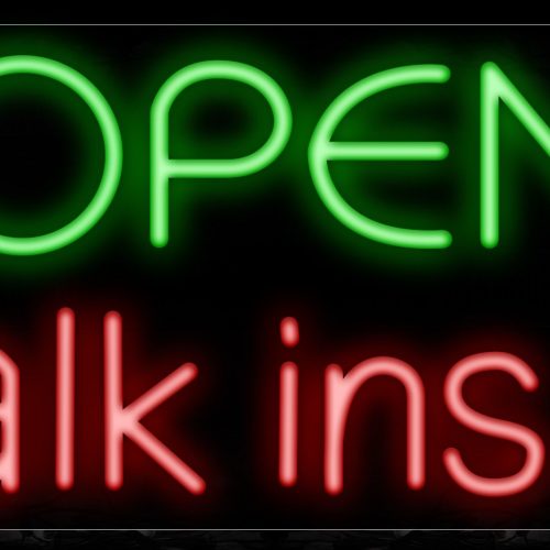 Image of Open Walk Ins Ok With Blue Lines Neon Sign