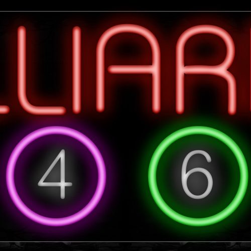 Image of Billiards In Red With Number 2-4-6-9 Ball Neon Sign