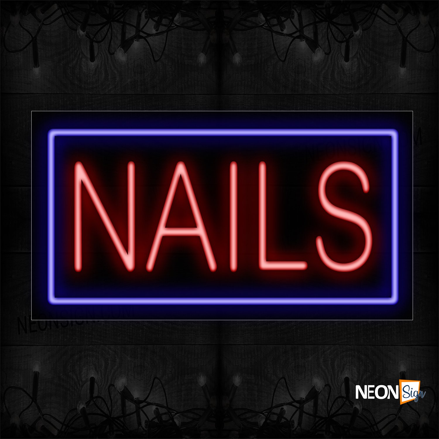 Image of Nails With Border Neon Sign