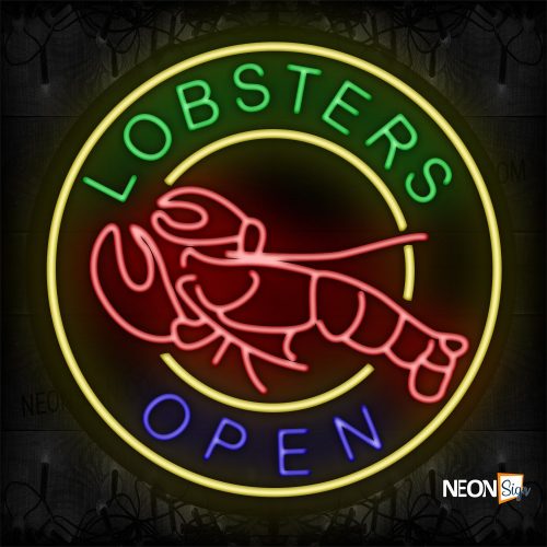 Image of Red Lobsters Open Neon Sign