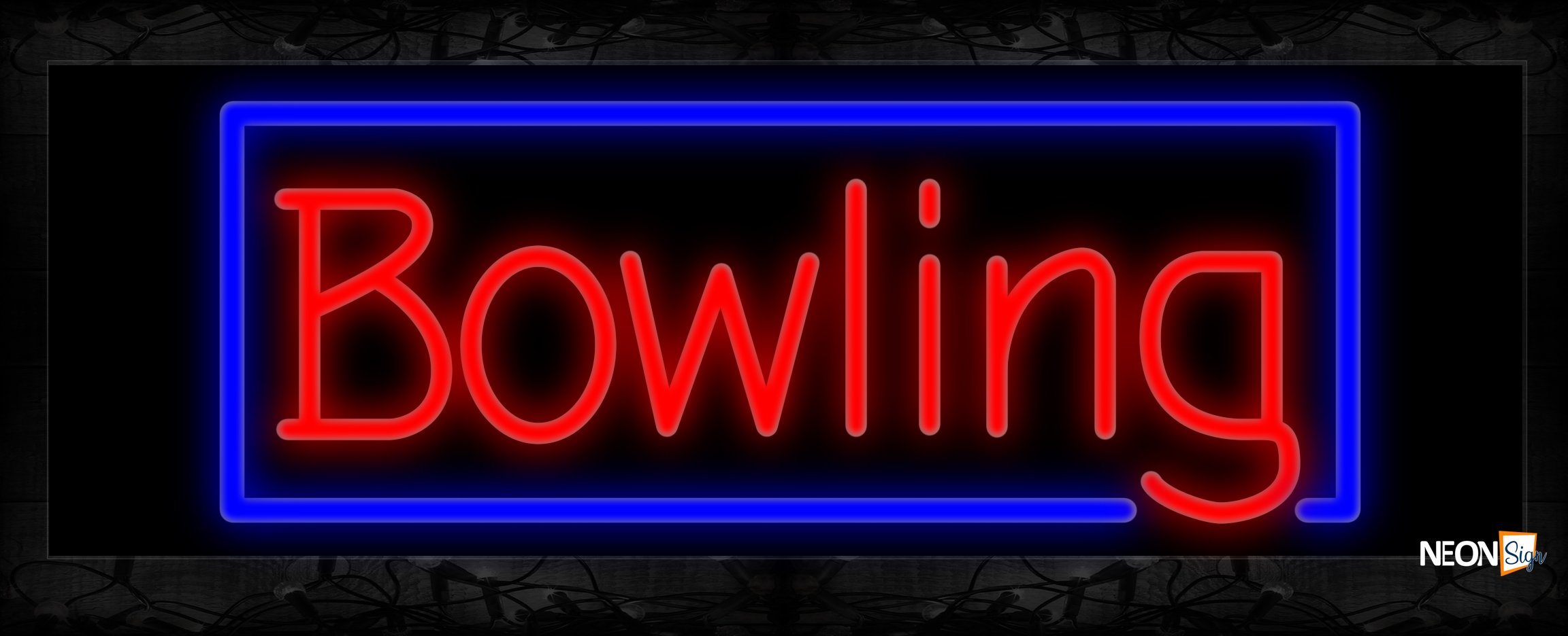 Image of Bowling With Border Neon Sign