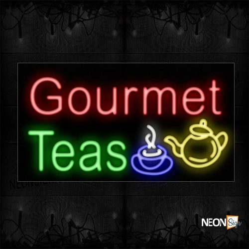 Image of Gourmet Teas And Logo Neon Sign