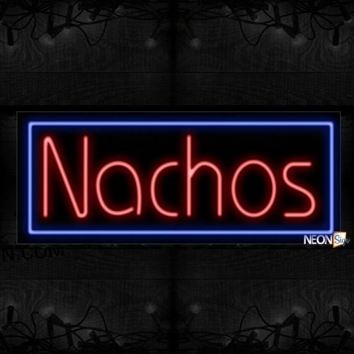 Image of Nachos In Red With Blue Border Neon Sign