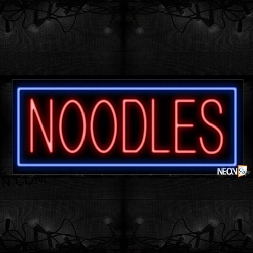 Image of Noodles In Red With Blue Border Neon Sign