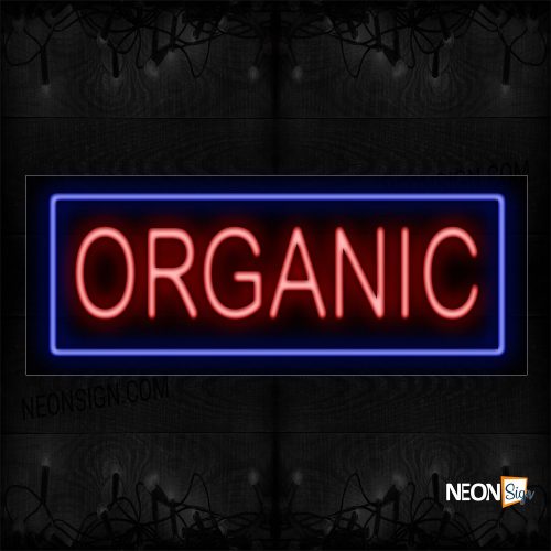 Image of Organic In Red With Blue Border Neon Sign