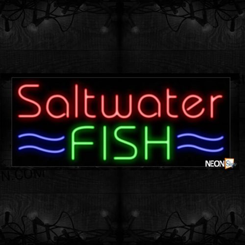 Image of Saltwater Fish With Blue Lines Neon Sign