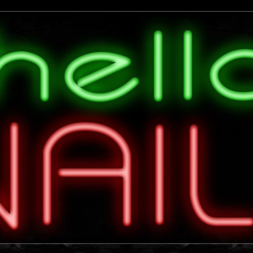 Image of Shellac Nails With Side Waves Neon Sign
