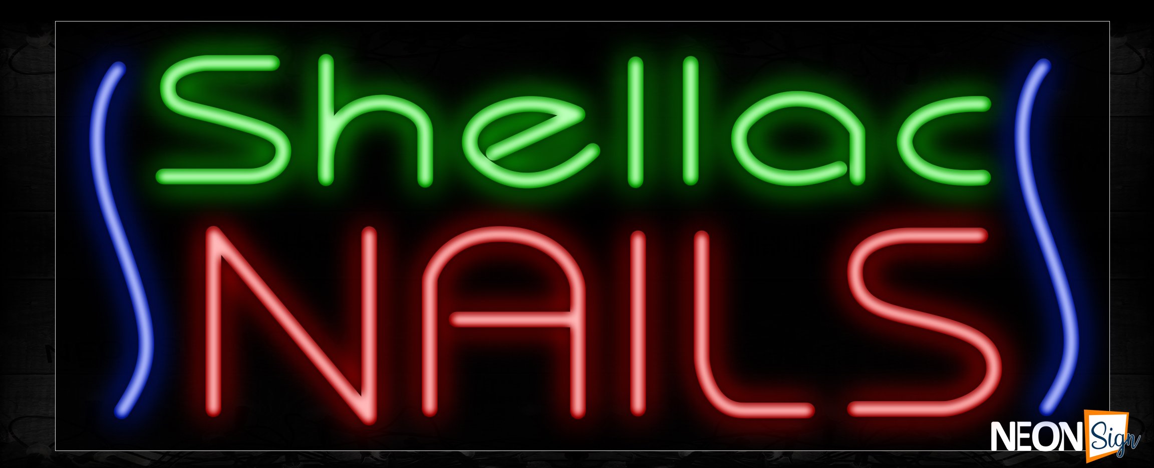 Image of Shellac Nails With Side Waves Neon Sign