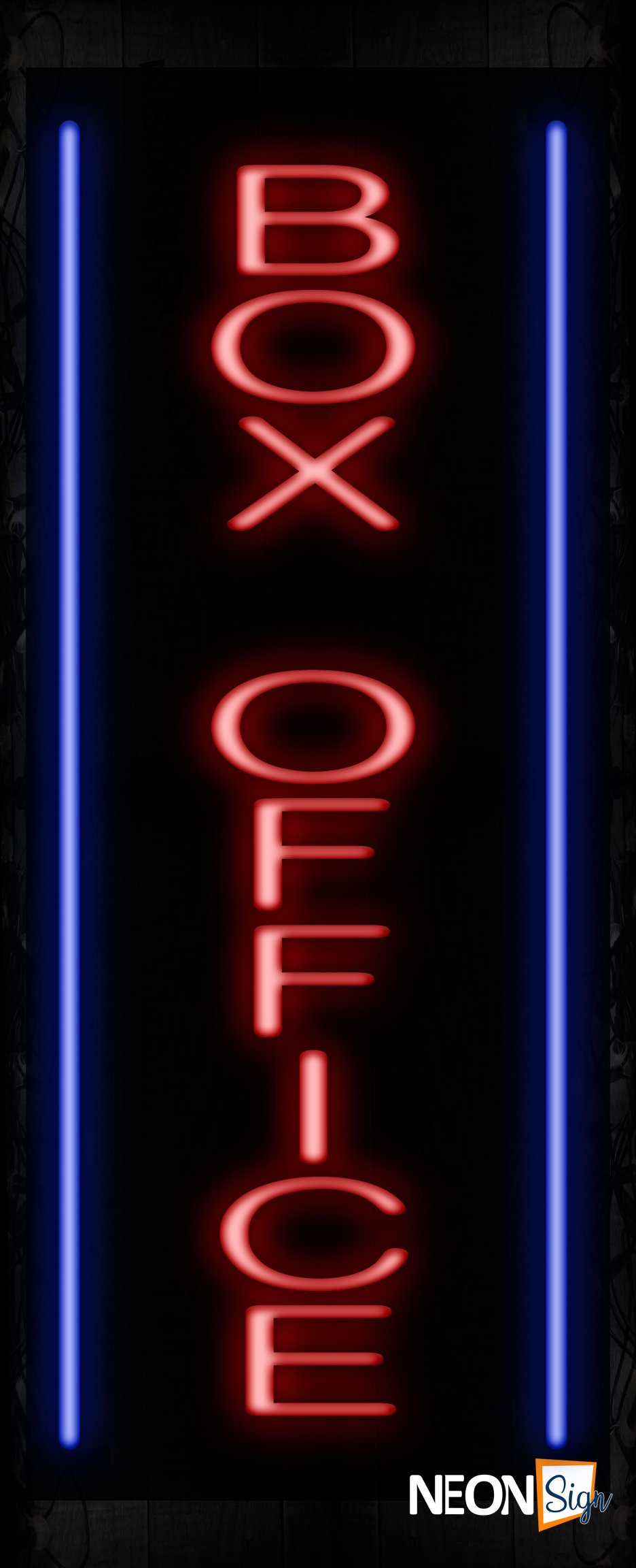 Image of Box Office With Vertical borderline Neon Sign