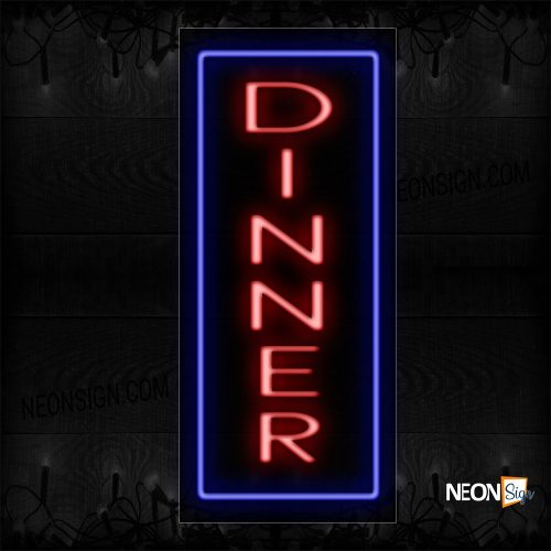 Image of 11539 Dining With Border Neon Sign_13x32 Black Backing