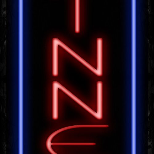 Image of 11541 Dinner with vertical border Neon Sign_ 32x12 Black Backing