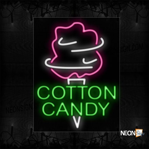 Image of 11683 Cotton Candy With Logo Neon Sign_24x31 Black Backing