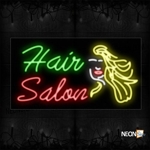 Image of Hair Salon With Logo Neon Sign