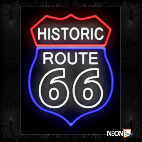 Image of Historic Route 66 With Logo Sign Neon Sign