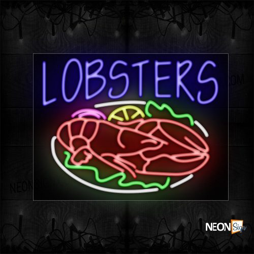 Image of Lobsters With Logo Neon Sign