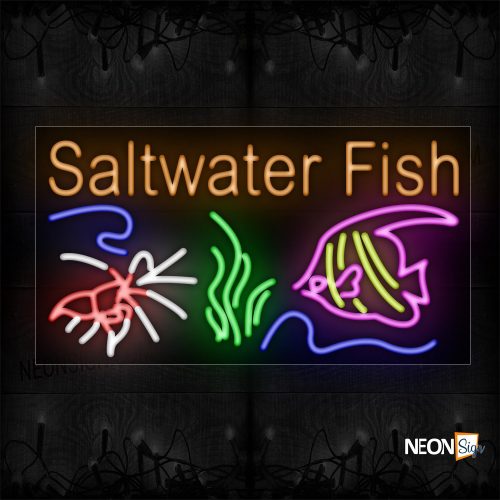 Image of Saltwater Fish With Images Of Crab And Fish Neon Sign