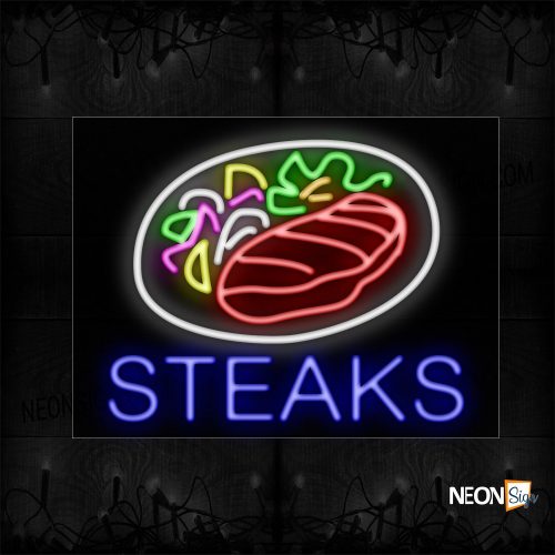 Image of Steaks With Logo Neon Sign