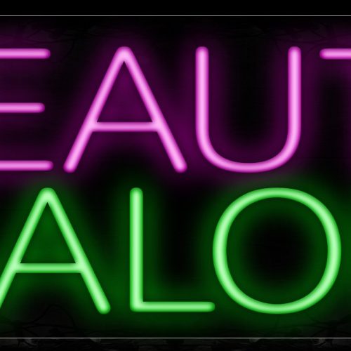 Image of Beauty Salon With Simple All Caps Text Neon Sign