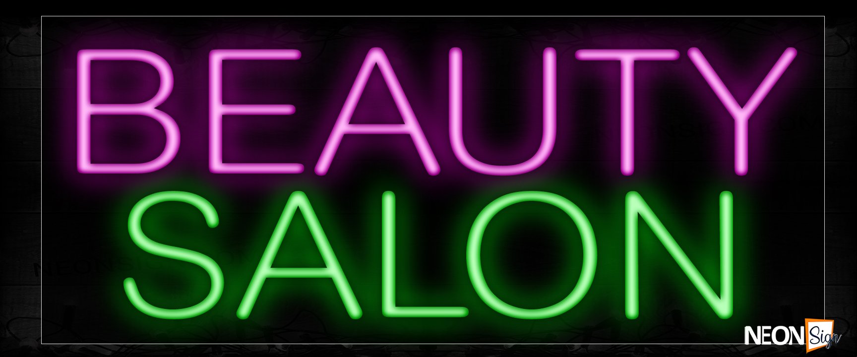 Image of Beauty Salon With Simple All Caps Text Neon Sign