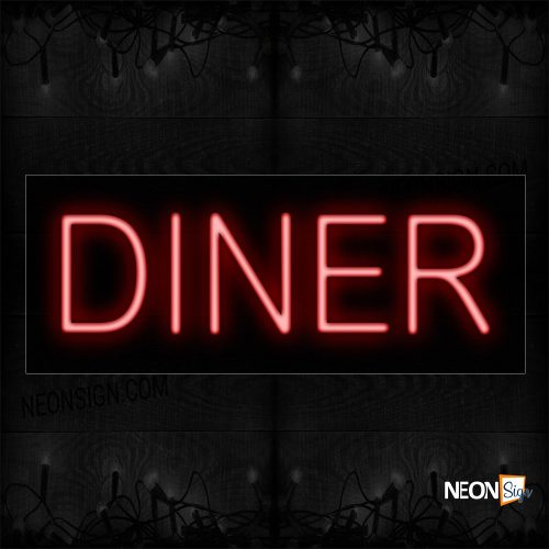 Image of 12048 Diner In Red Neon Sign_10x24 Black Backing