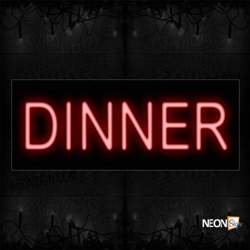 Image of 12049 Dinner In Red Neon Sign_10x24 Black Backing