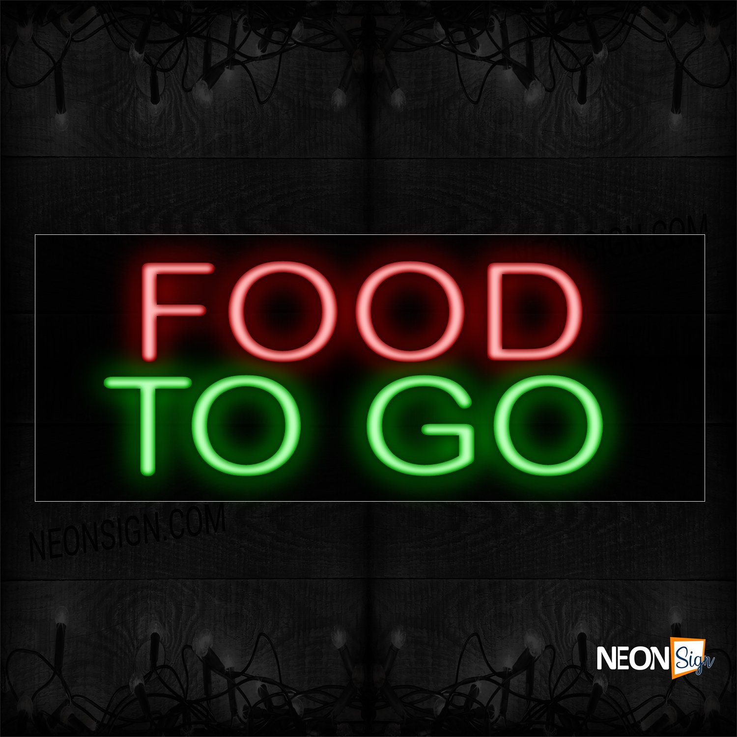 Image of 12064 Food To Go Neon Sign_10x24 Black Backing