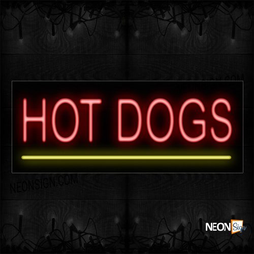 Image of Hot Dogs With Underline An Simple Text Neon Sign