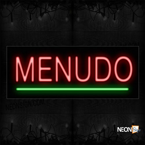 Image of Menudo In Red With Green Line Neon Sign