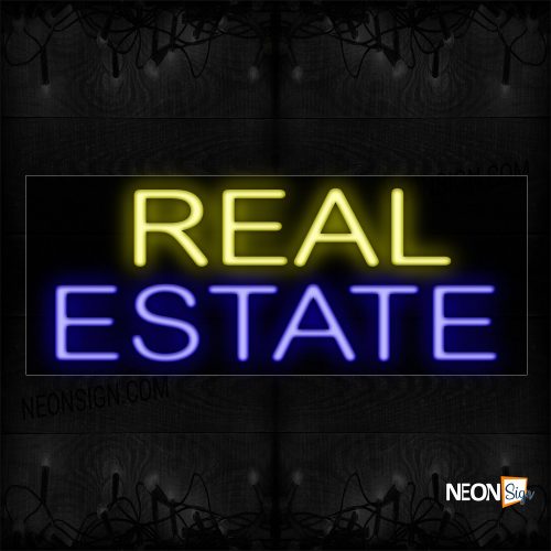 Image of 12143 Real Estate Neon Sign_10x24 Black Backing