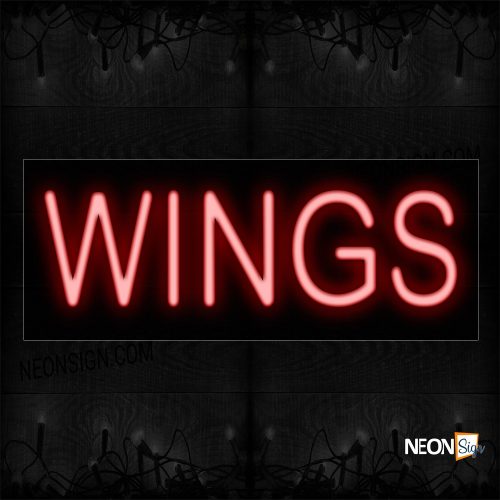 Image of Wings In Red Neon Sign