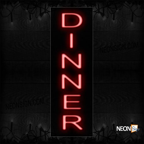 Image of 12225 Dinner In Red (Vertical) Neon Sign_8x24 Black Backing