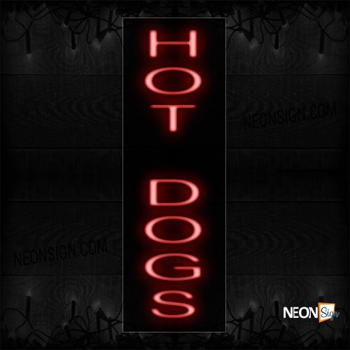 Image of Hot Dogs Vertical Simple All Caps Text Neon Sign
