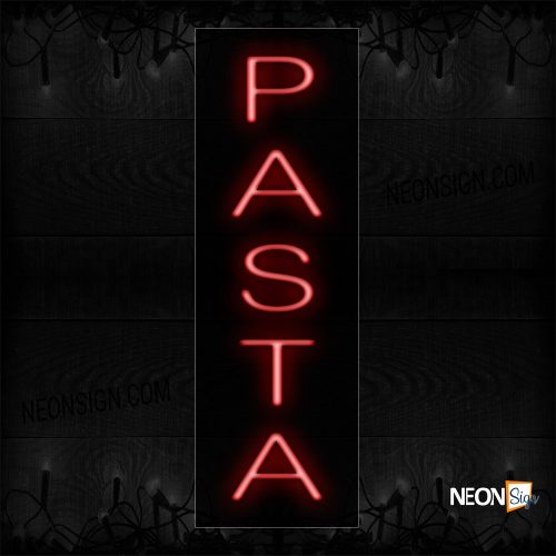 Image of Pasta in red vertical Neon Sign