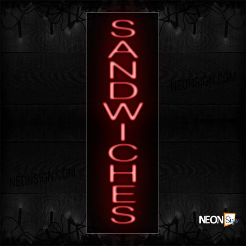 Image of Sandwiches On All Simple Caps And Vertical Orientation Neon Sign