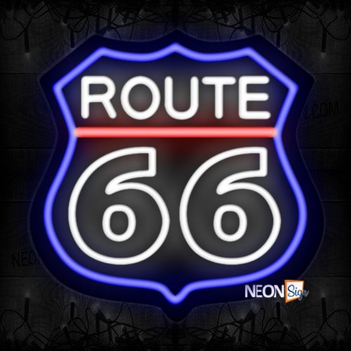 Image of Route 66 With Logo Neon Sign