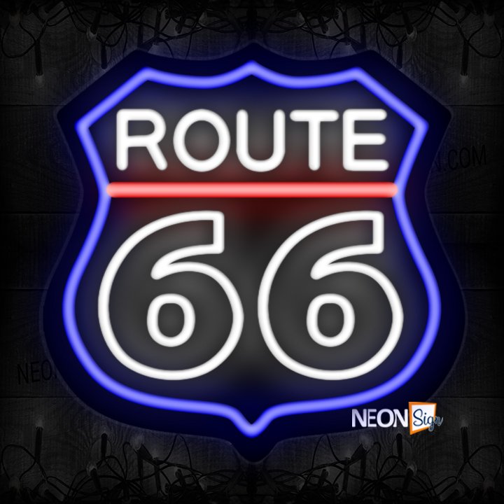 Image of Route 66 With Logo Neon Sign