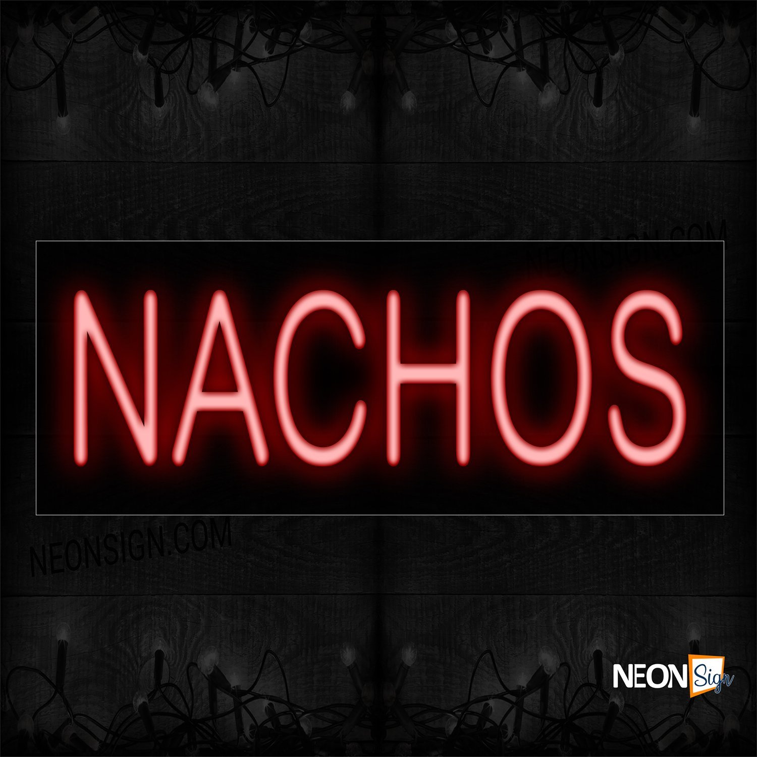 Image of Nachos In Red Neon Sign