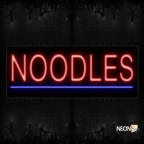 Image of Noodles In Red With Blue Line Neon Sign