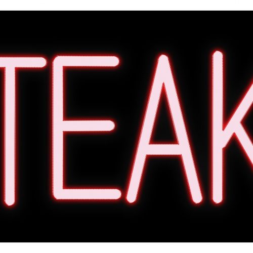 Image of Steaks With Border Neon Sign