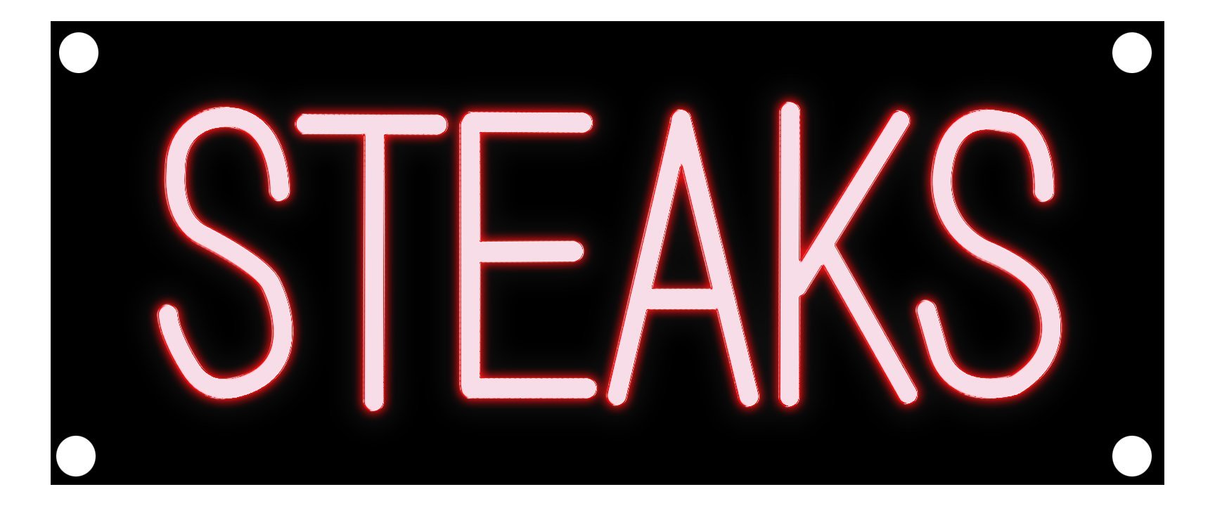Image of Steaks With Border Neon Sign