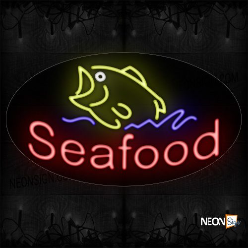 Image of Seafood and Fish Logo Neon Sign