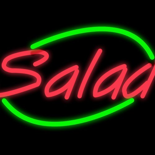 Image of Salad With Green Arc Border Neon Sign