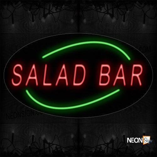 Image of Salad Bar With Circle Border Neon Sign