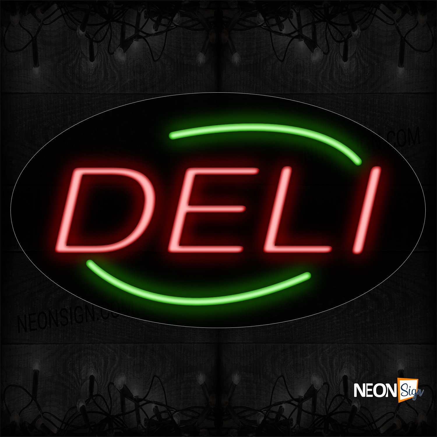 Image of 14186 Deli Neon Sign_17x30 Contoured Black Backing