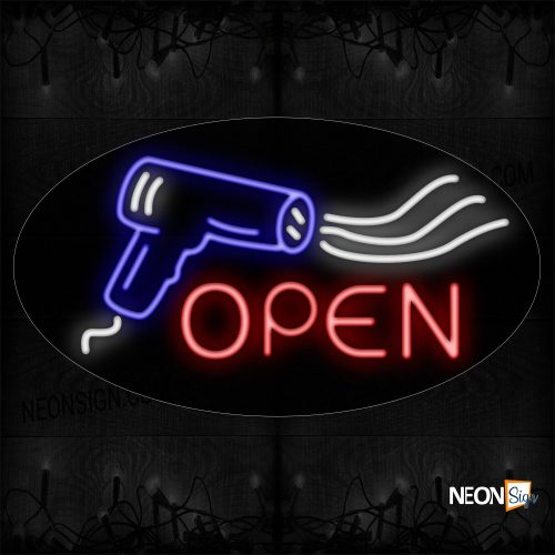 Image of Open With Blower Neon Sign