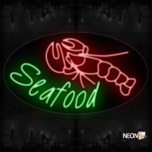 Image of Seafood With Shrimp Logo Neon Sign