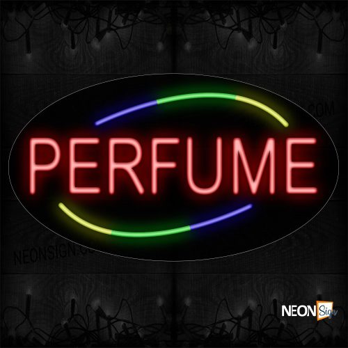Image of Perfume In Red With Colorful Arc Border Neon Sign