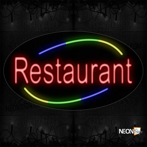 Image of Restaurant With Arc Border Neon Sign